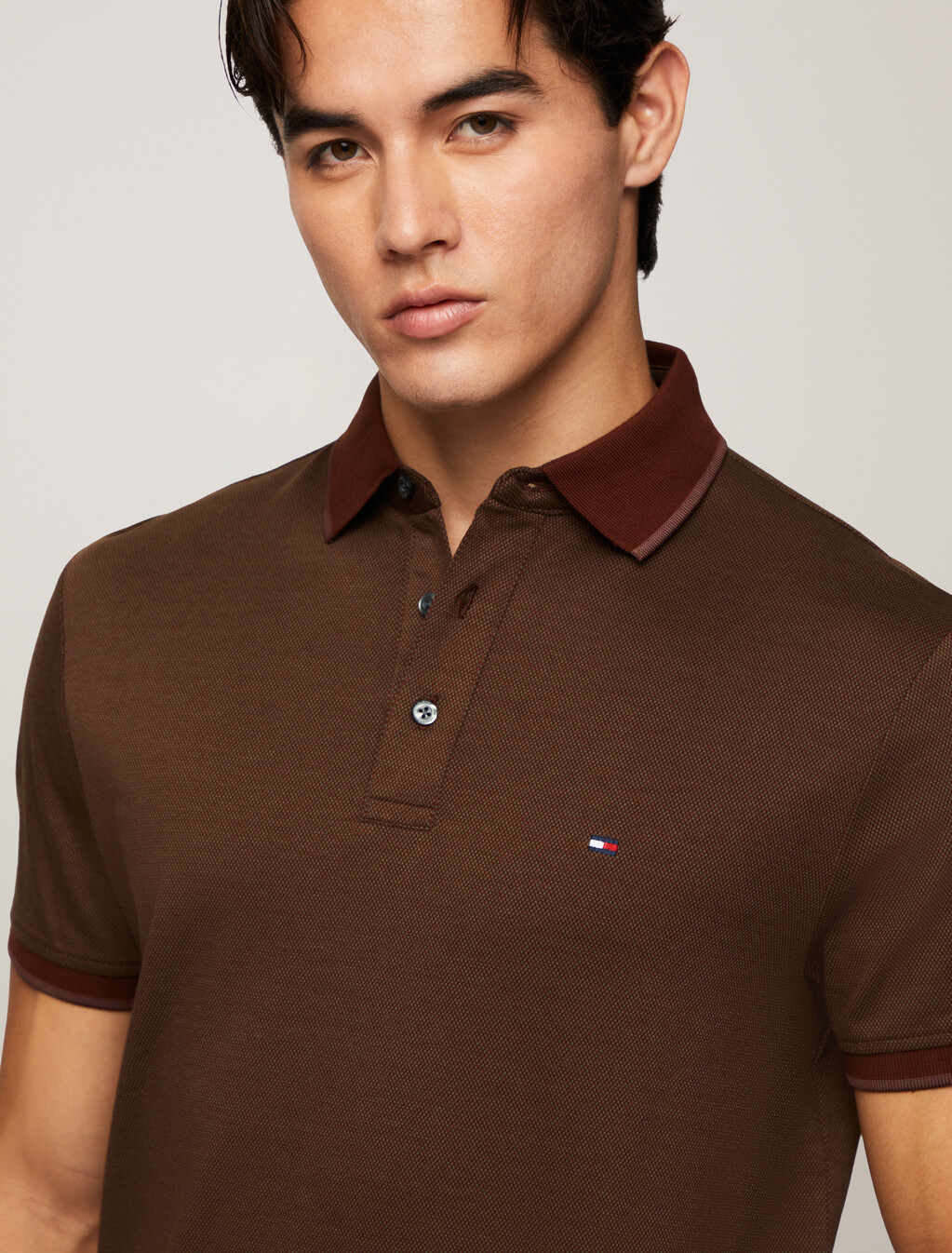 雙面針織 Polo 衫, Rich Mocha / Army Green, hi-res