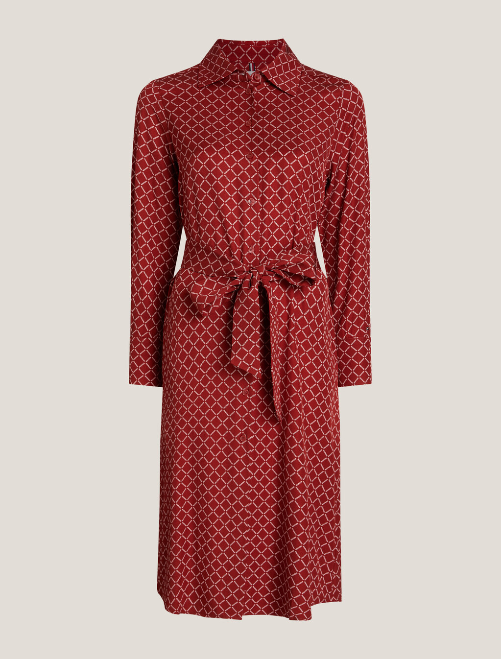 Asia Fit Viscose Print Shirt Dress, Diamond Monotype/ Dark Magma, hi-res