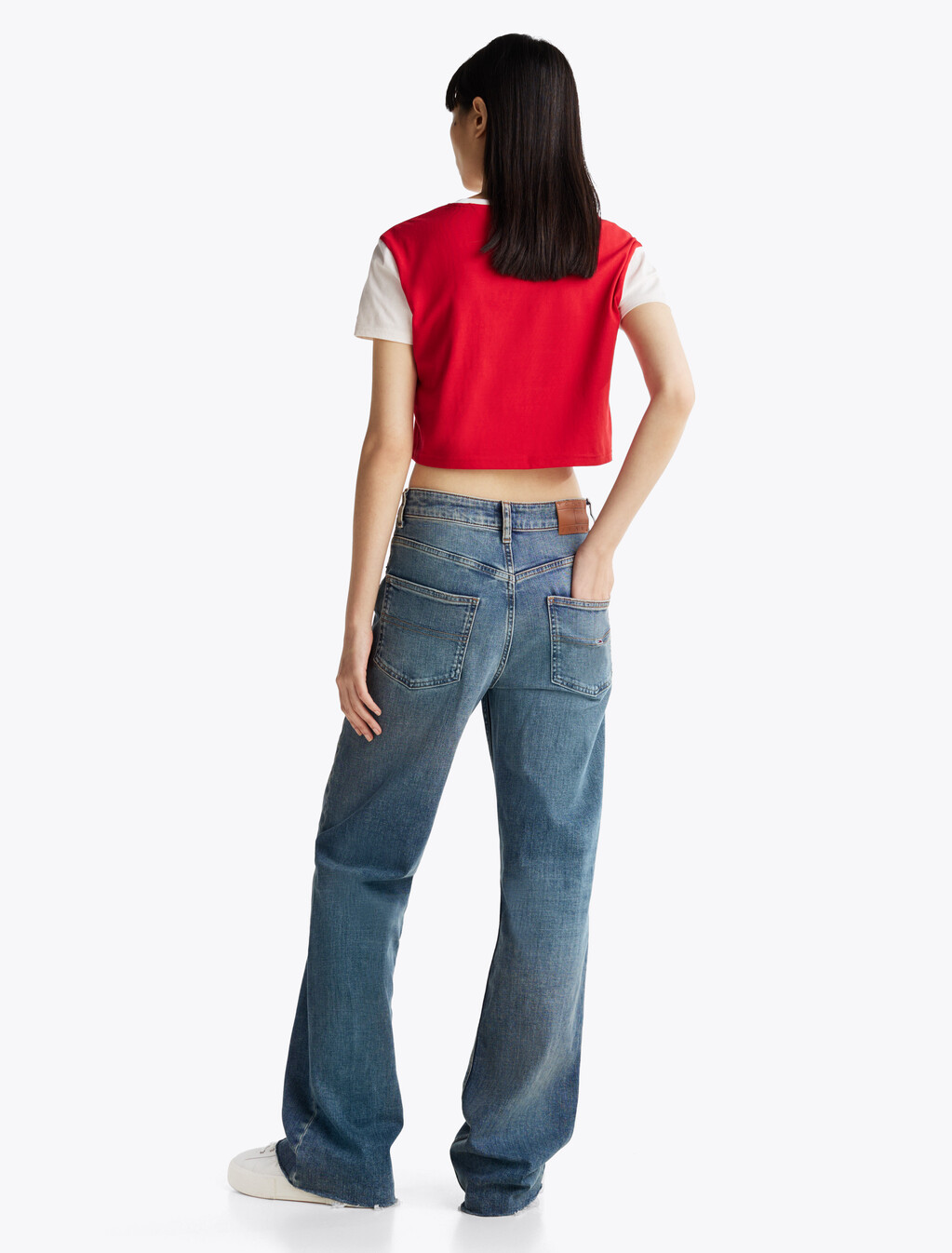 Varsity Logo Cropped T-Shirt, Red Hot, hi-res