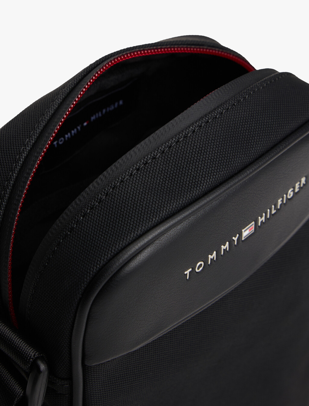 Textured Panel Crossbody Reporter Bag, Black, hi-res