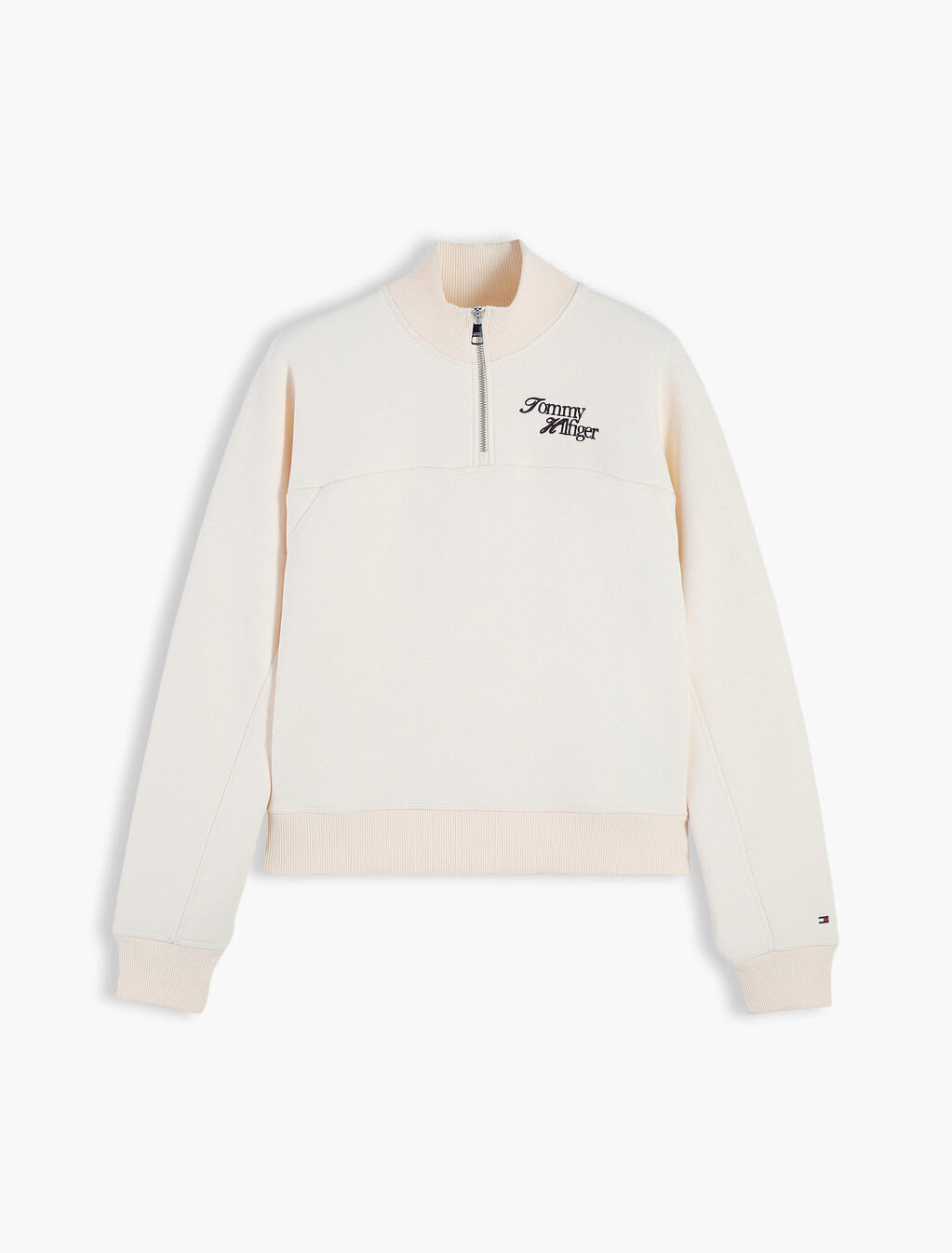 Logo Relaxed Terry Quarter-Zip Sweatshirt, Cream, hi-res