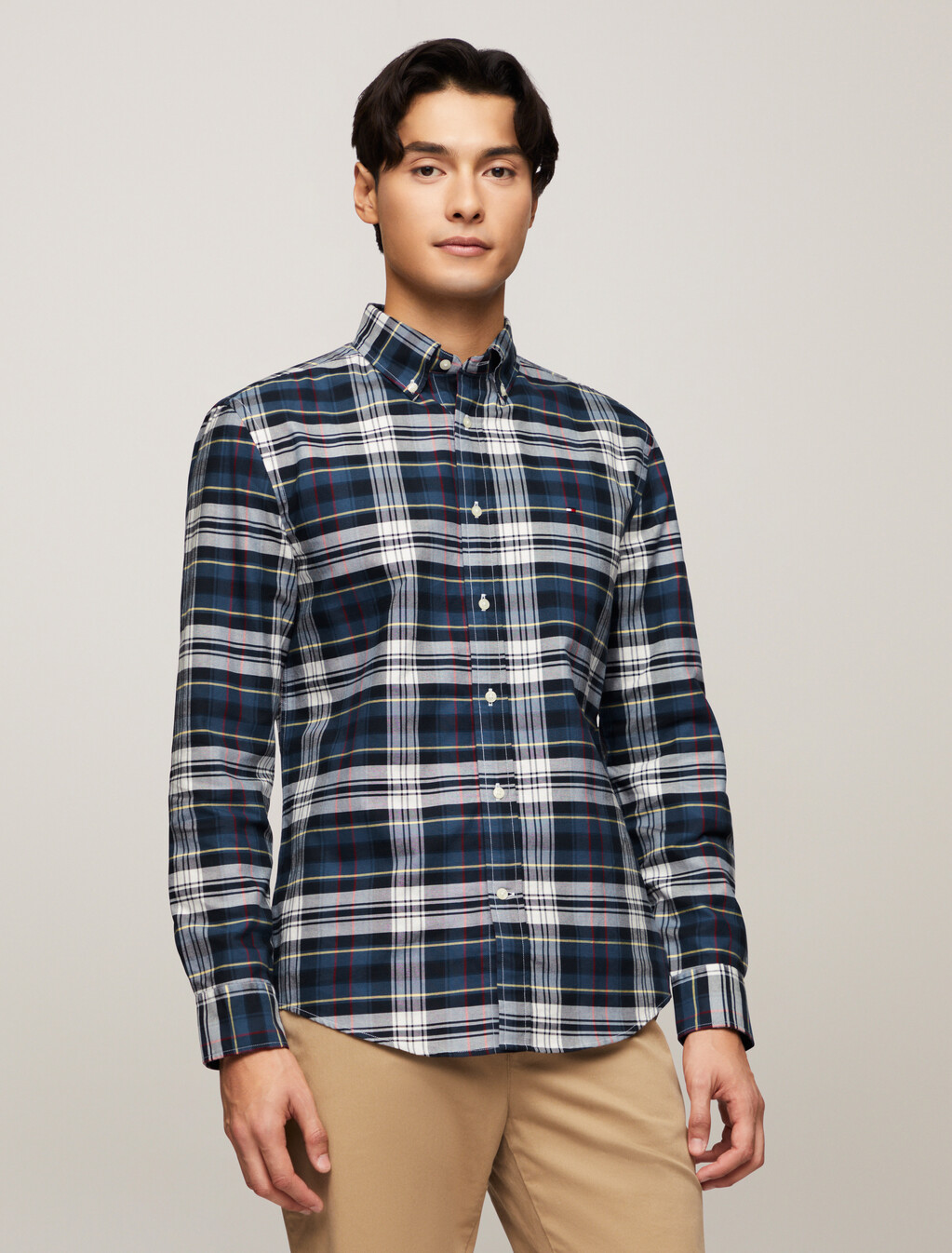 Heritage Plaid Oxford Shirt, Aegean Sea / Allover, hi-res