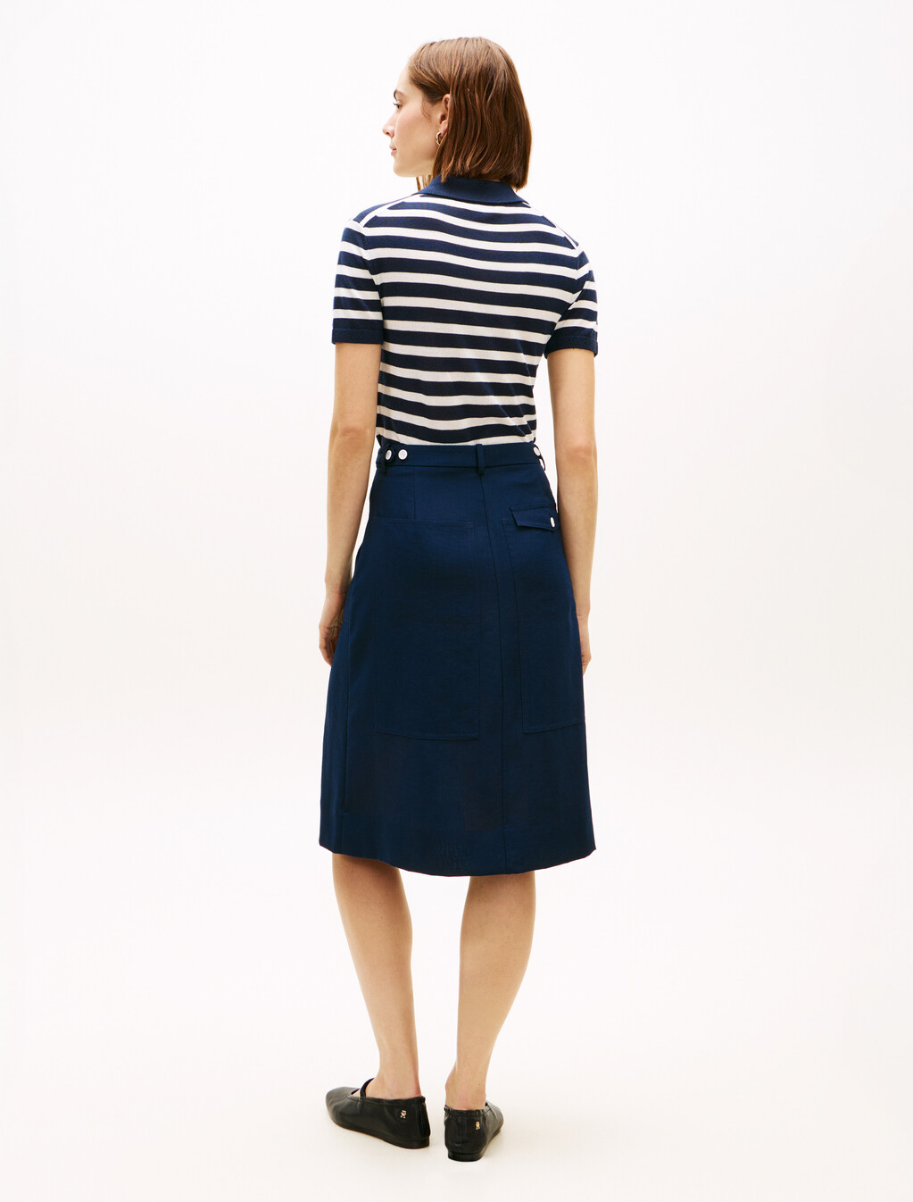Tailored Utility A-Line Skirt, Dark Night Navy, hi-res