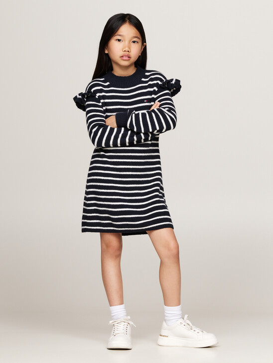 Breton Stripe Knit Skater Dress