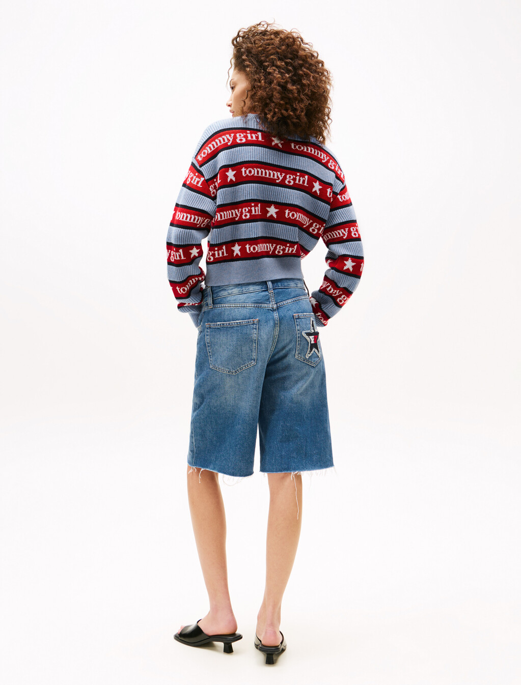 Tommy Girl 寬鬆條紋毛衣, Sweet Blue, hi-res