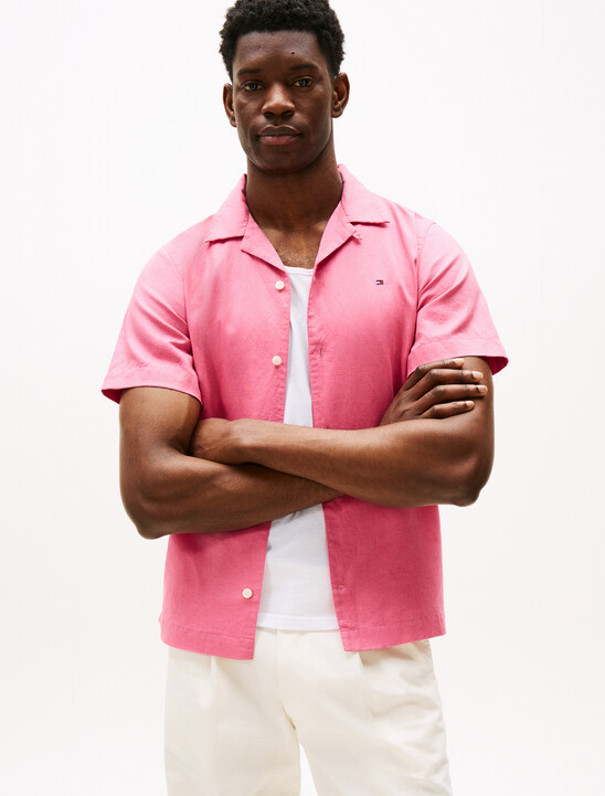 Linen Blend Short Sleeve Shirt