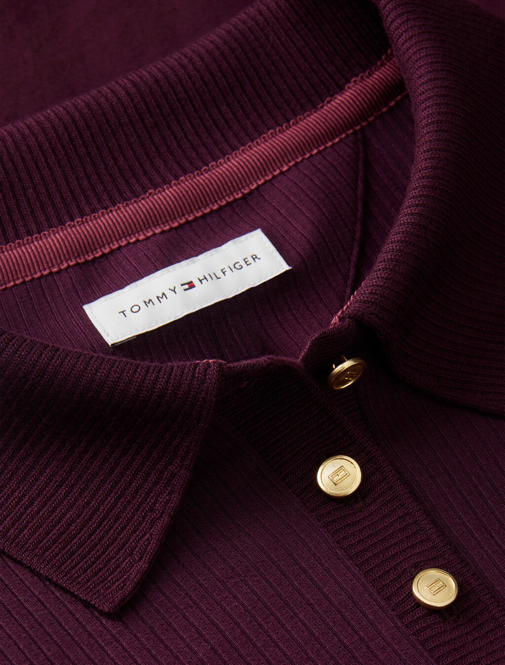 Midi Fit And Flare Polo Dress, Deep Burgundy, hi-res