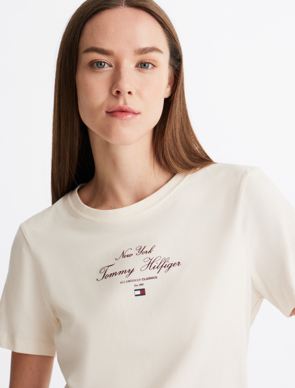 Script Logo T-Shirt, Ivory Petal, hi-res