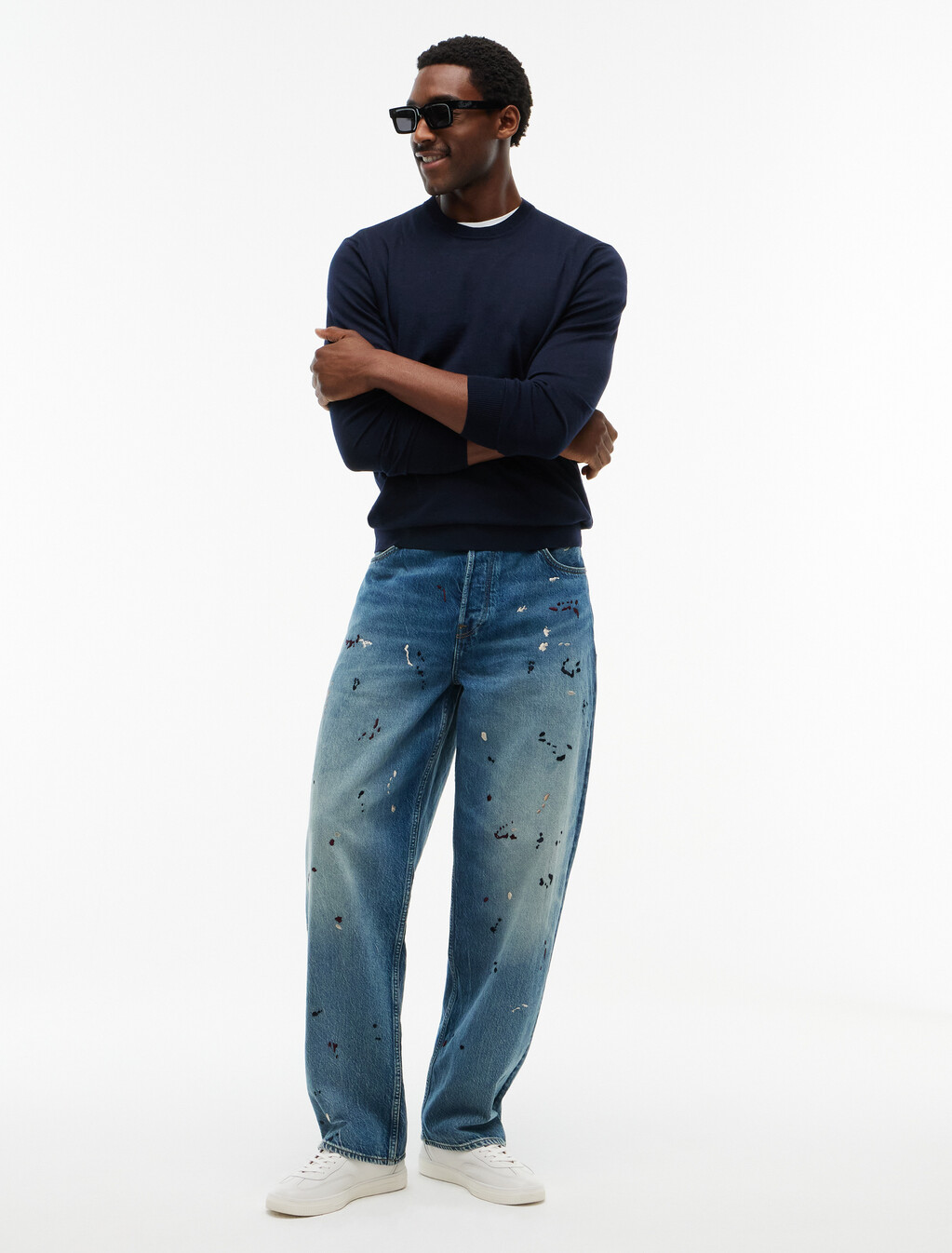 Grand Embroidery Loose Jeans, Keith Indigo, hi-res
