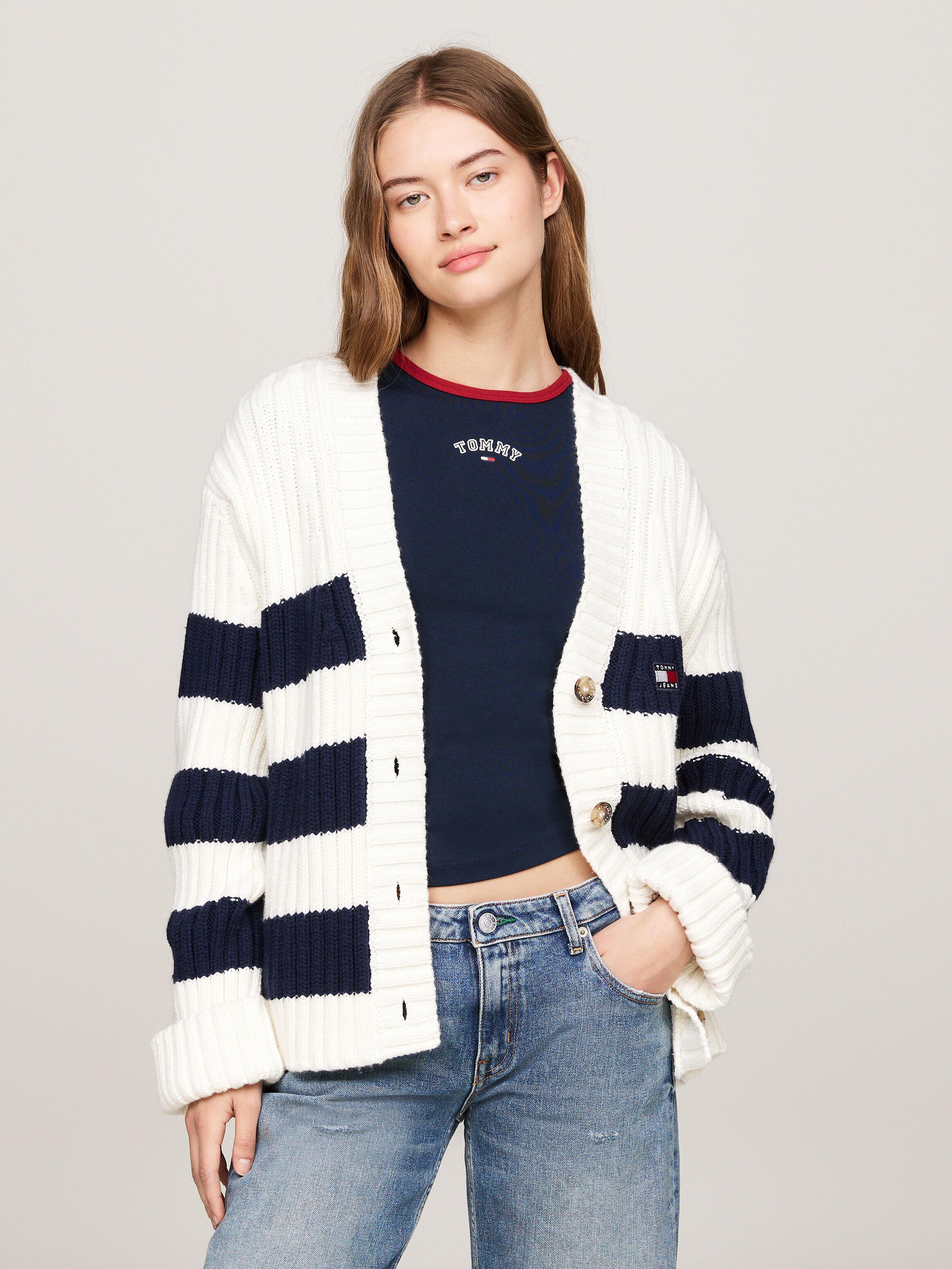 Tommy hilfiger striped cardigan hotsell