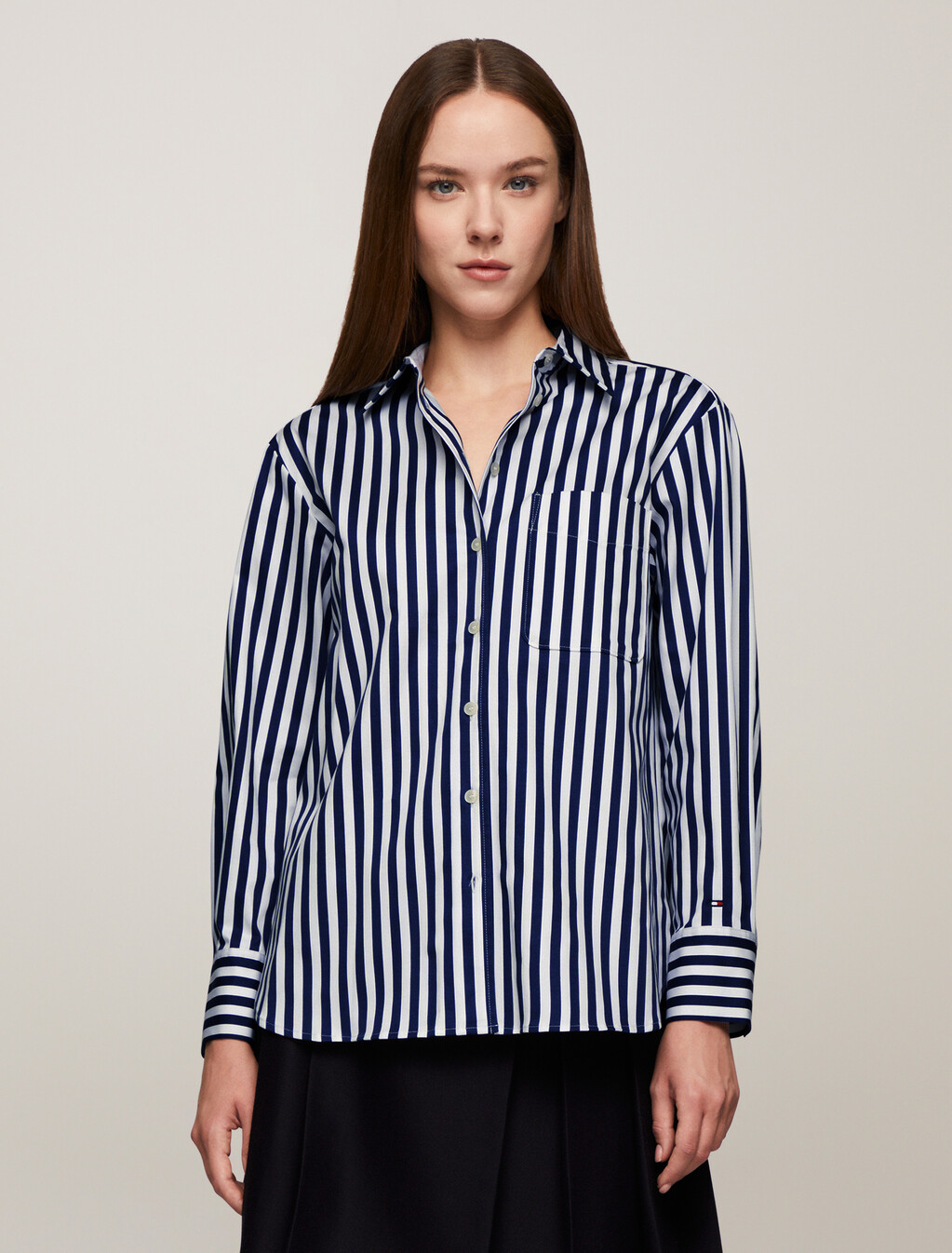 Asia Fit Banker Stripe Shirt, Banker Stp Ancient/ Desert Sky, hi-res