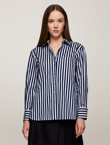 Asia Fit Banker Stripe Shirt, Banker Stp Ancient/ Desert Sky, hi-res