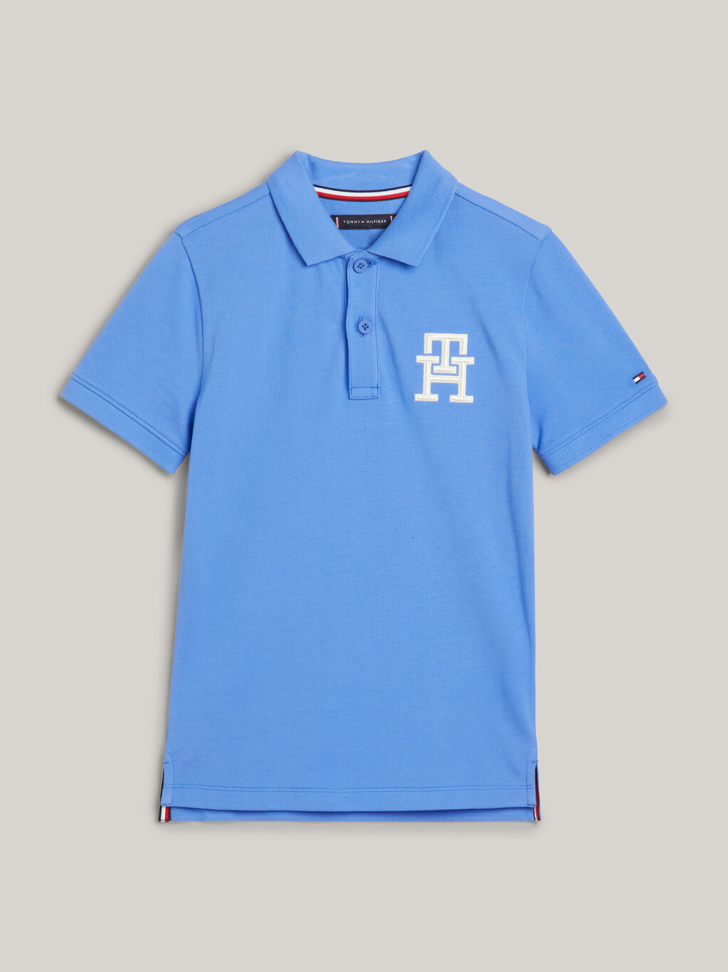 TH Monogram Flag Embroidery Polo, Blue Spell, hi-res