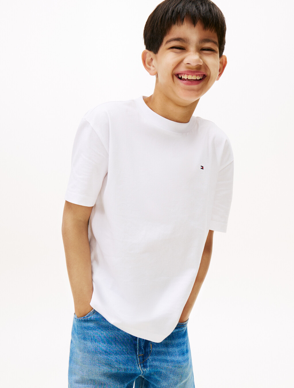 Varsity Multi Badge Print T-Shirt, White, hi-res