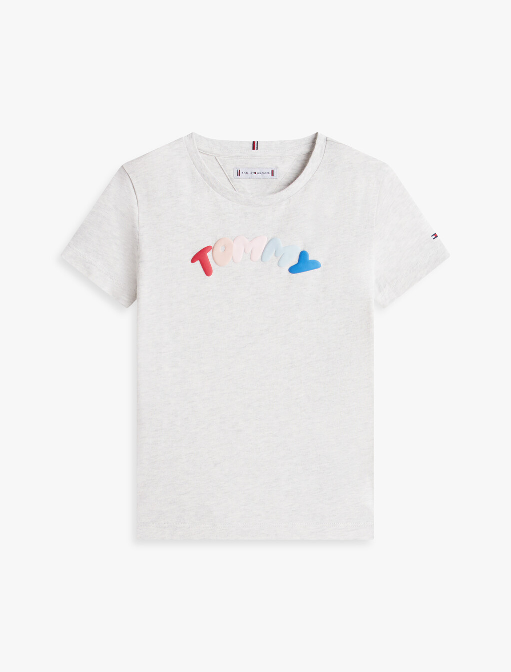 Textured Logo Jersey Crew Neck T-Shirt, Light Grey Heather, hi-res