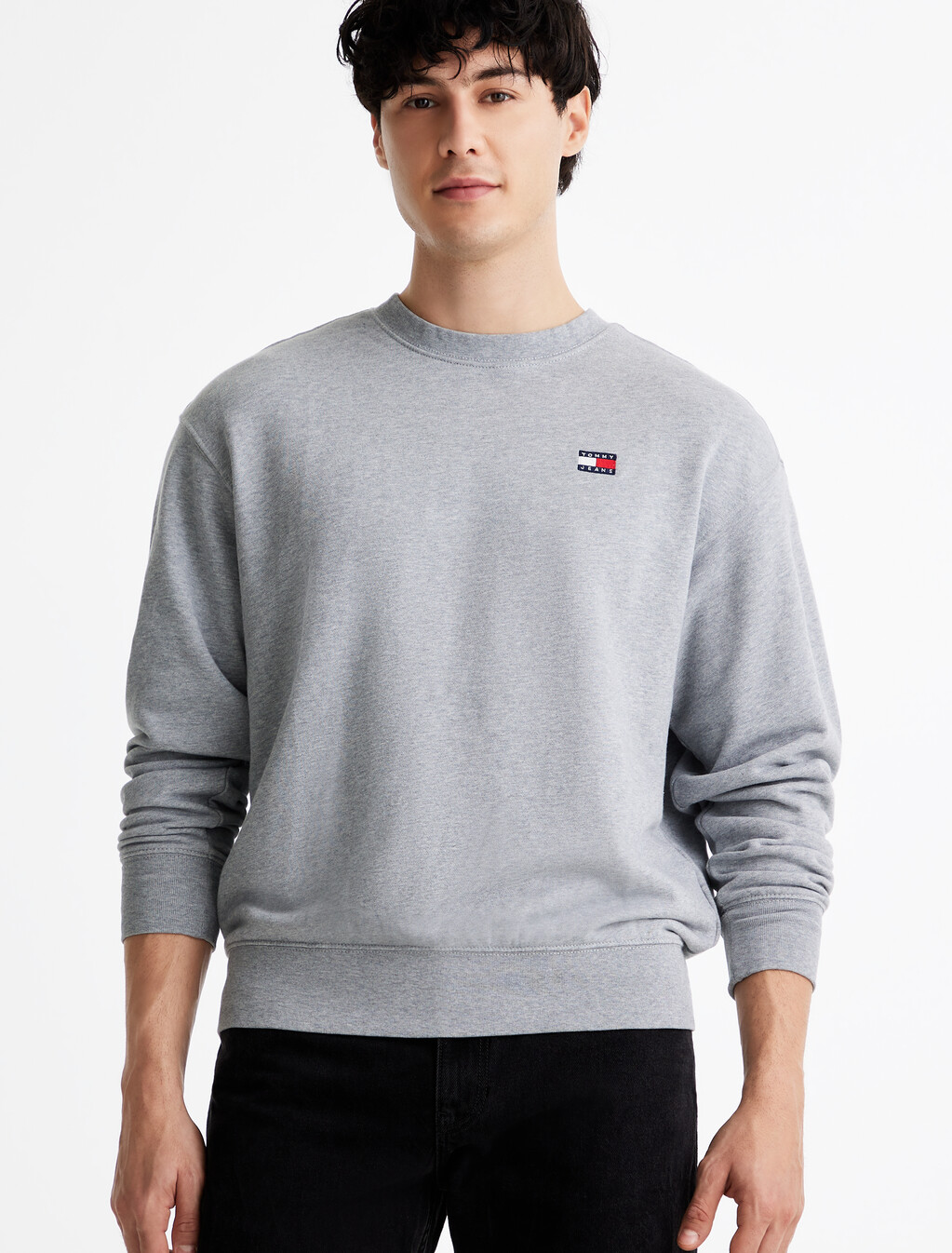 Relaxed Logo Badge Sweatshirt, Grey Htr, hi-res