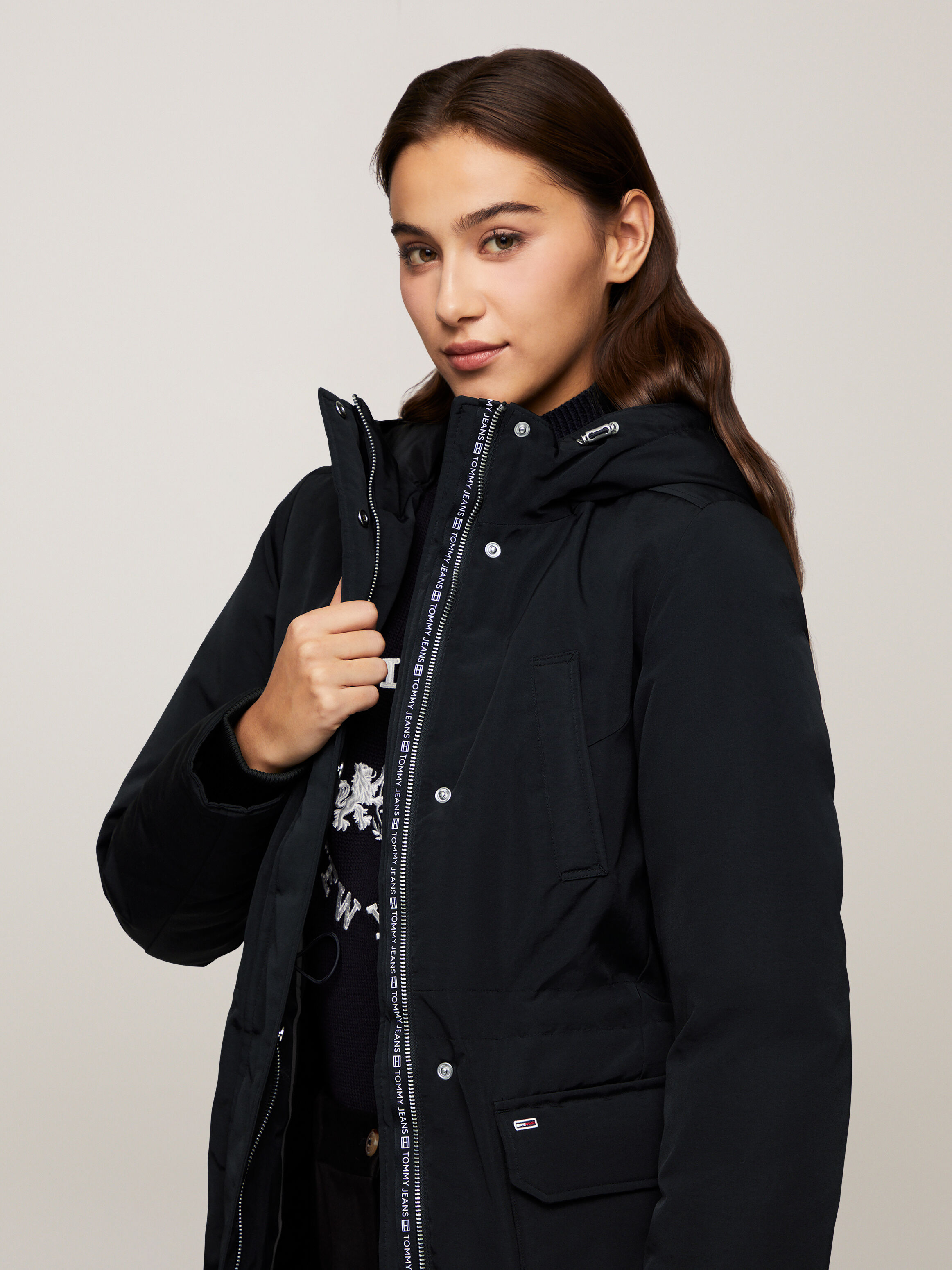 Tommy jeans technical parka black hotsell