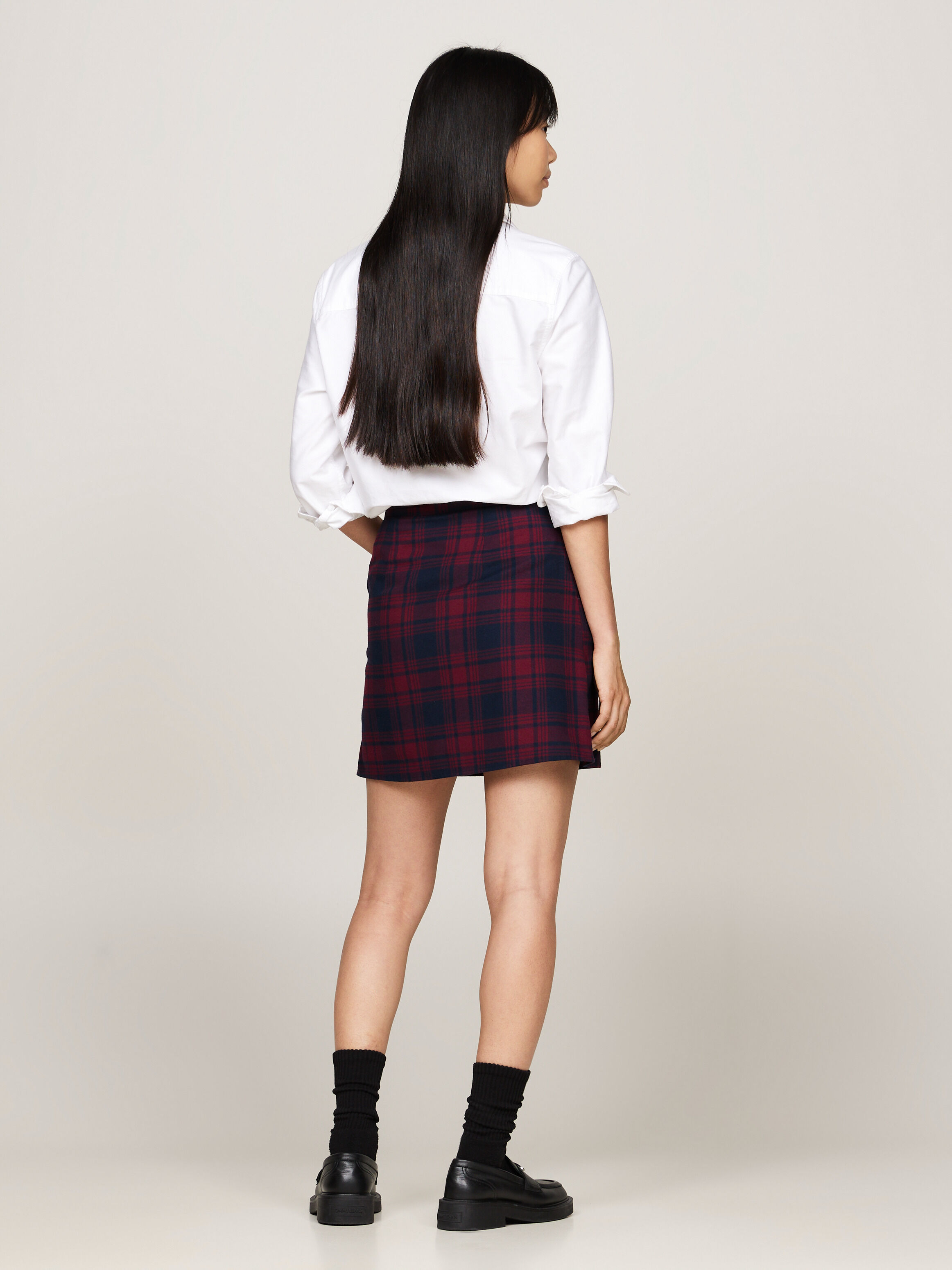 Top shop red tartan skirt on sale