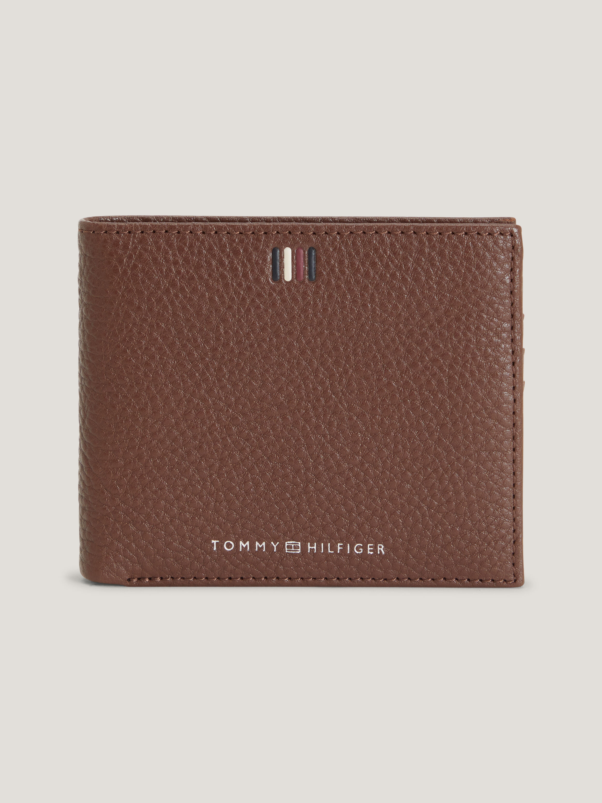 Leather Billfold Wallet with Coin Pocket brown Tommy Hilfiger