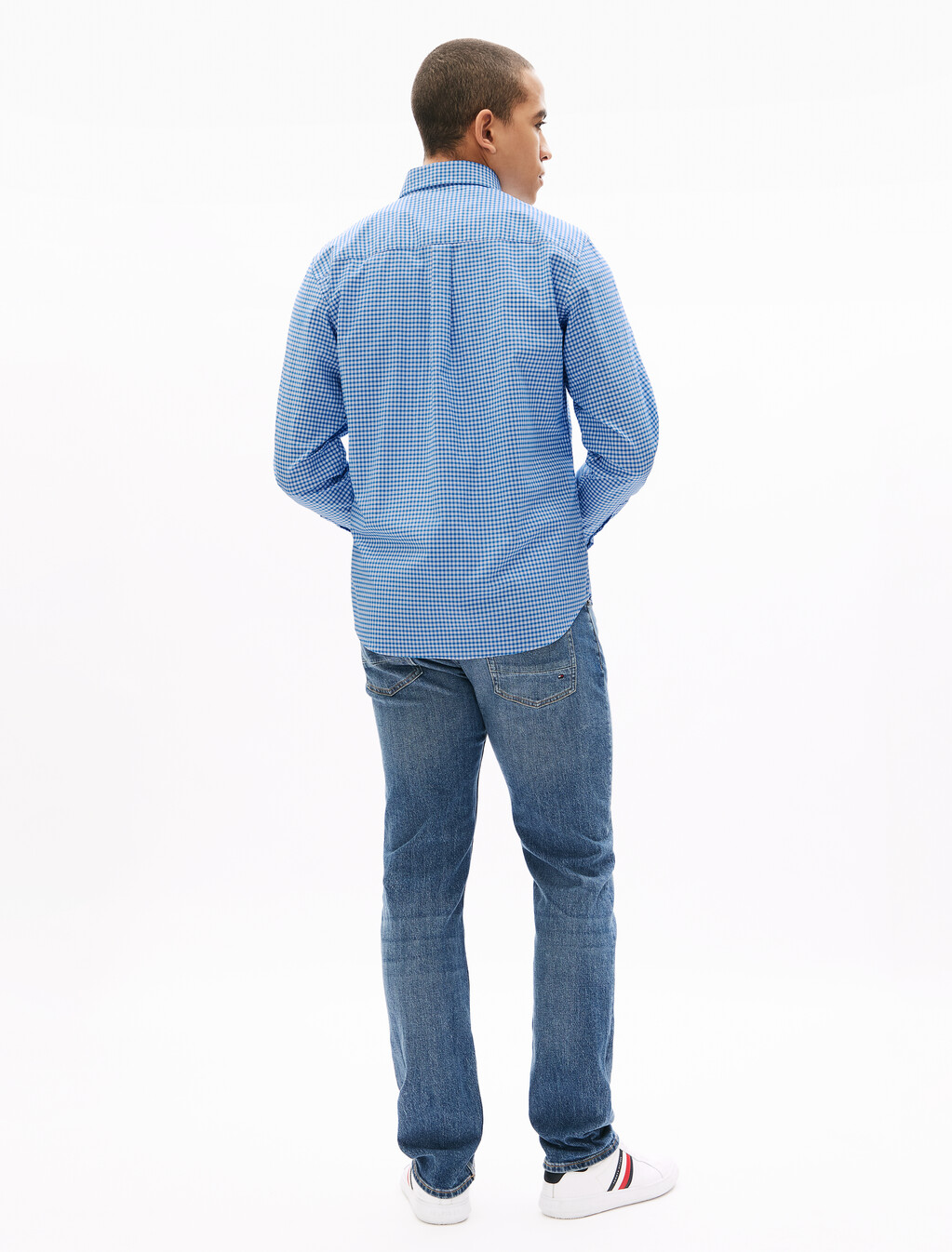 輕盈牛津格紋襯衫, Shirt Blue / Optic White, hi-res