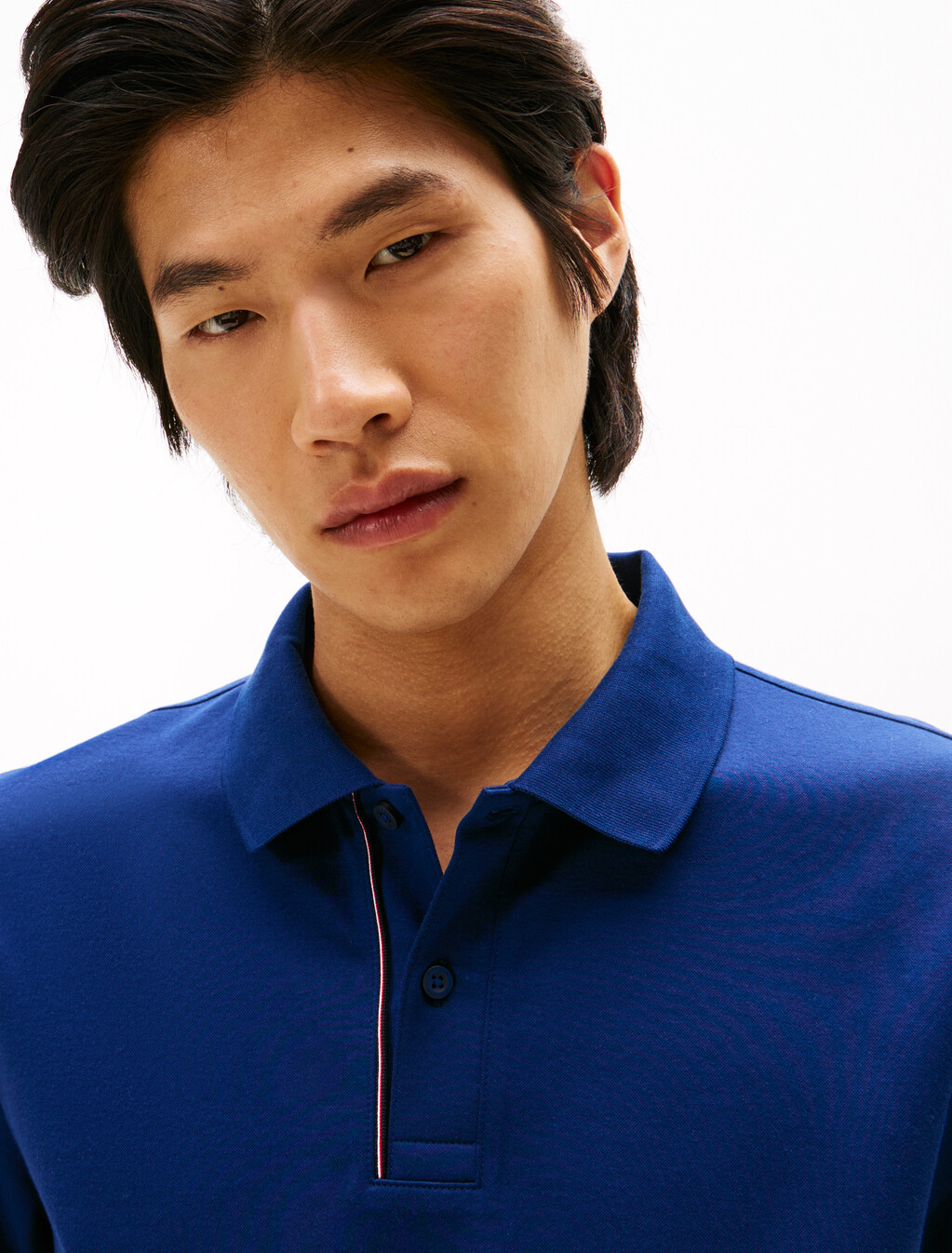 經典條紋提花 Polo 衫, Preppy Navy, hi-res