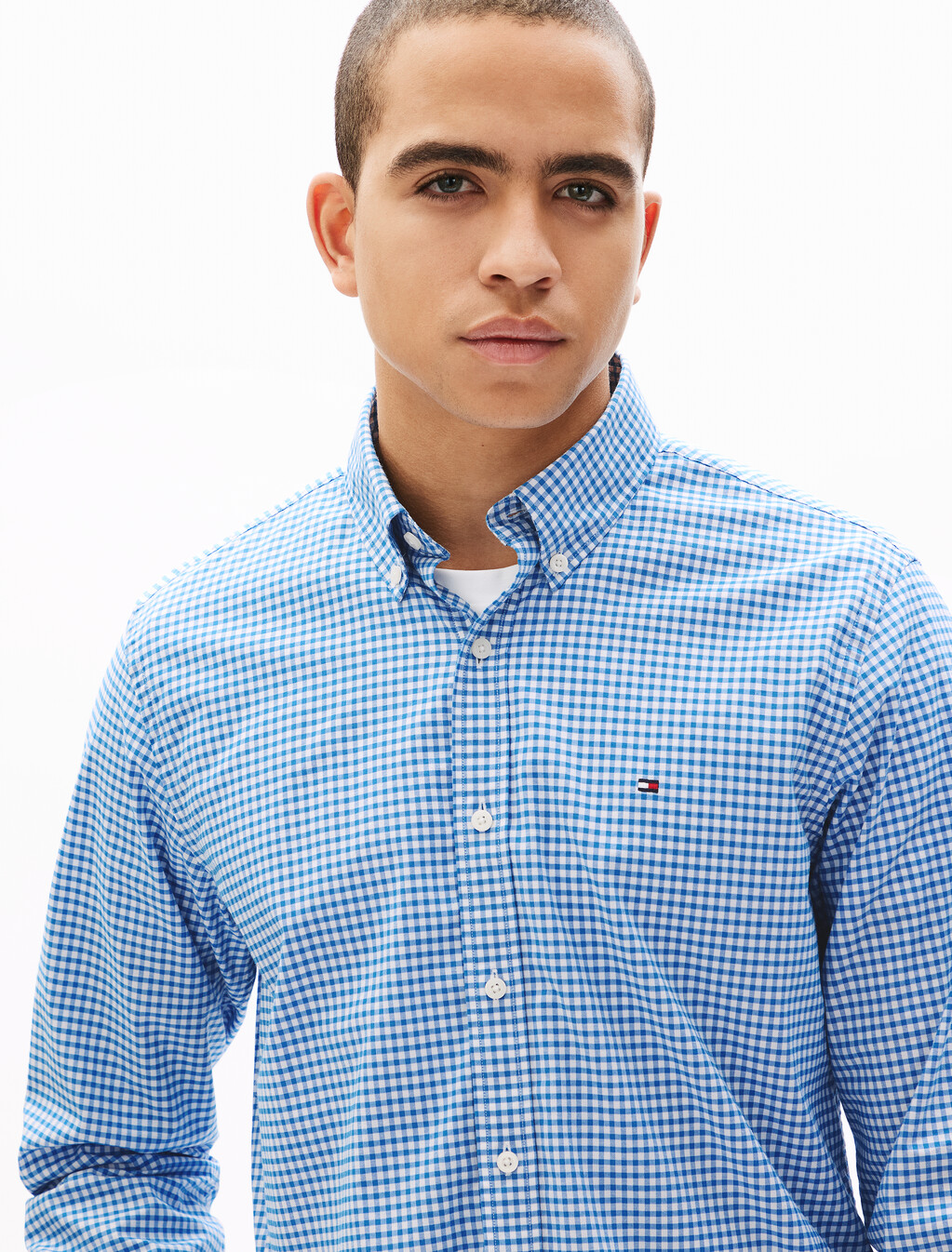 輕盈牛津格紋襯衫, Shirt Blue / Optic White, hi-res