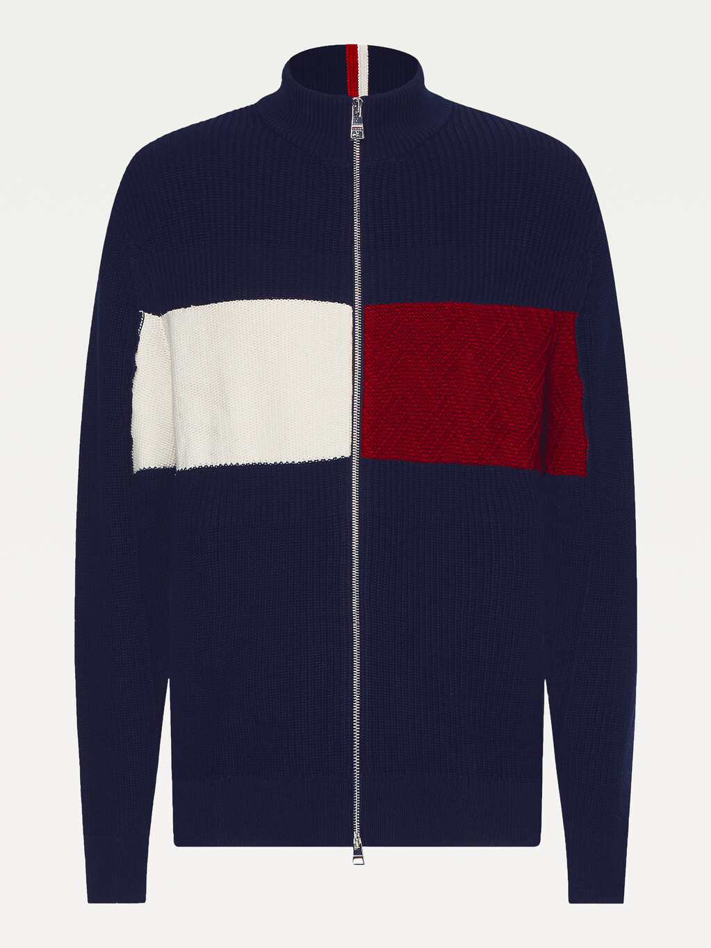 Colour-Blocked Zip-Thru Stripe Cardigan