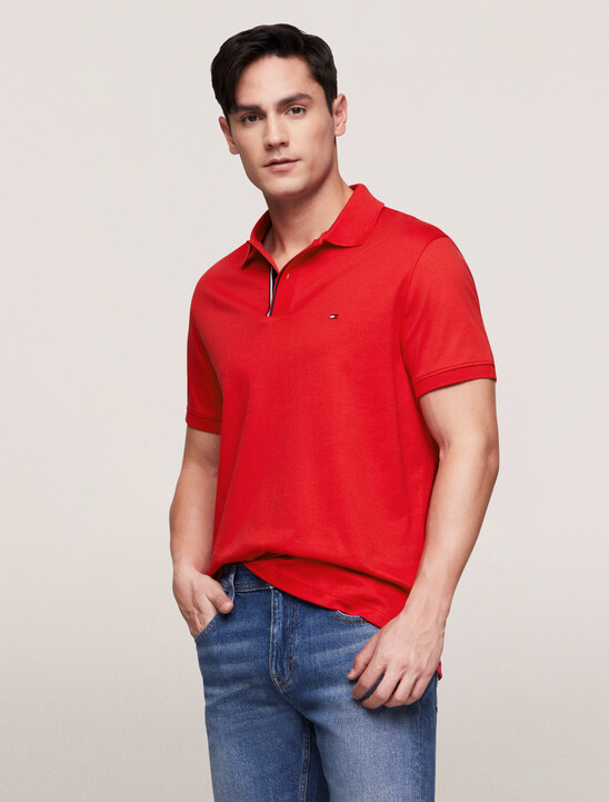 條紋鈕襟 Polo 衫