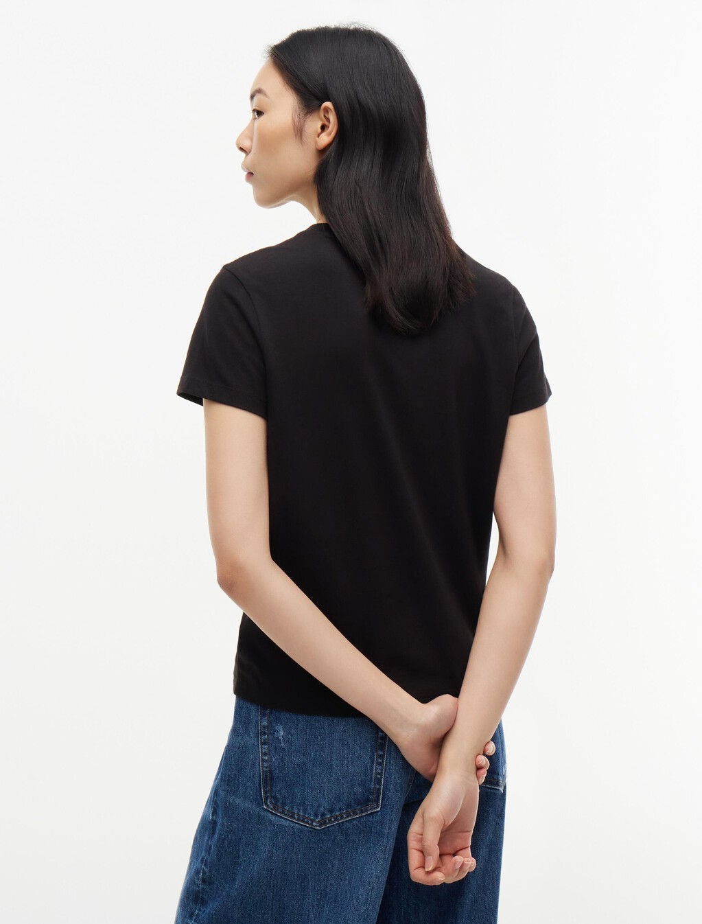 Logo Jersey Crew Neck T-Shirt, Black, hi-res