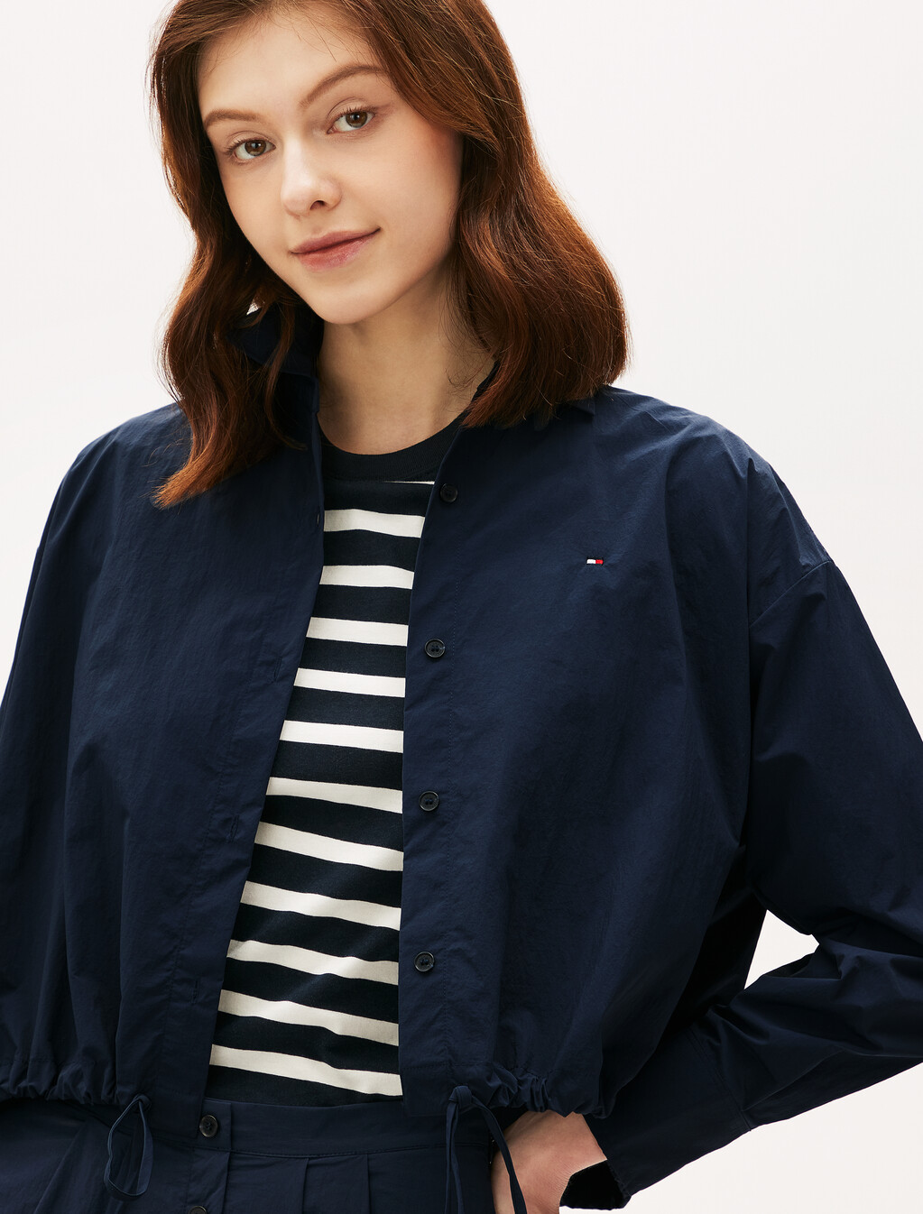 Nylon Blouson Shirt, Dark Night Navy, hi-res
