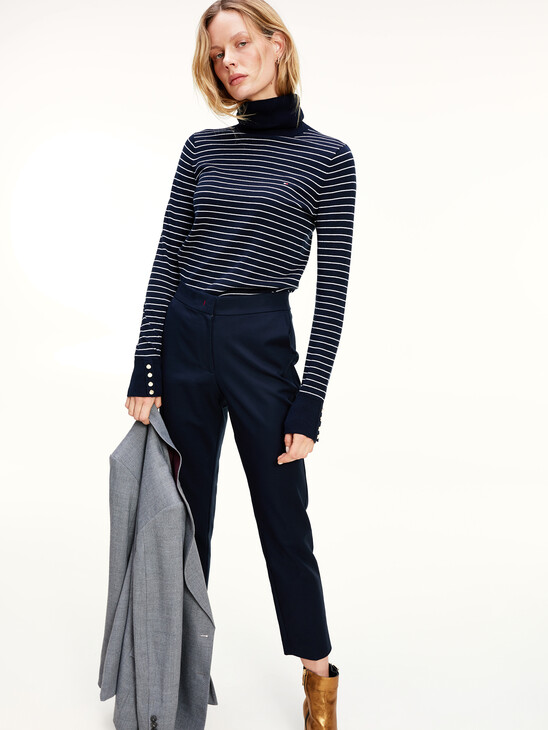 STRETCH COTTON SLIM FIT TROUSERS