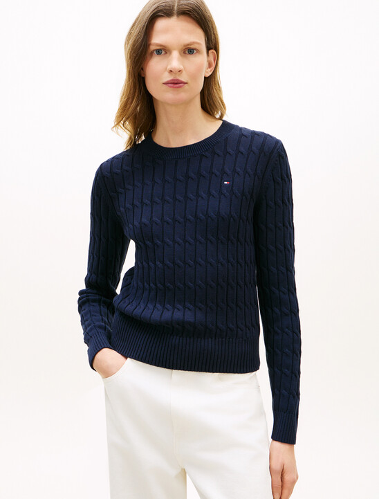 絞花針織圓領開襟外套