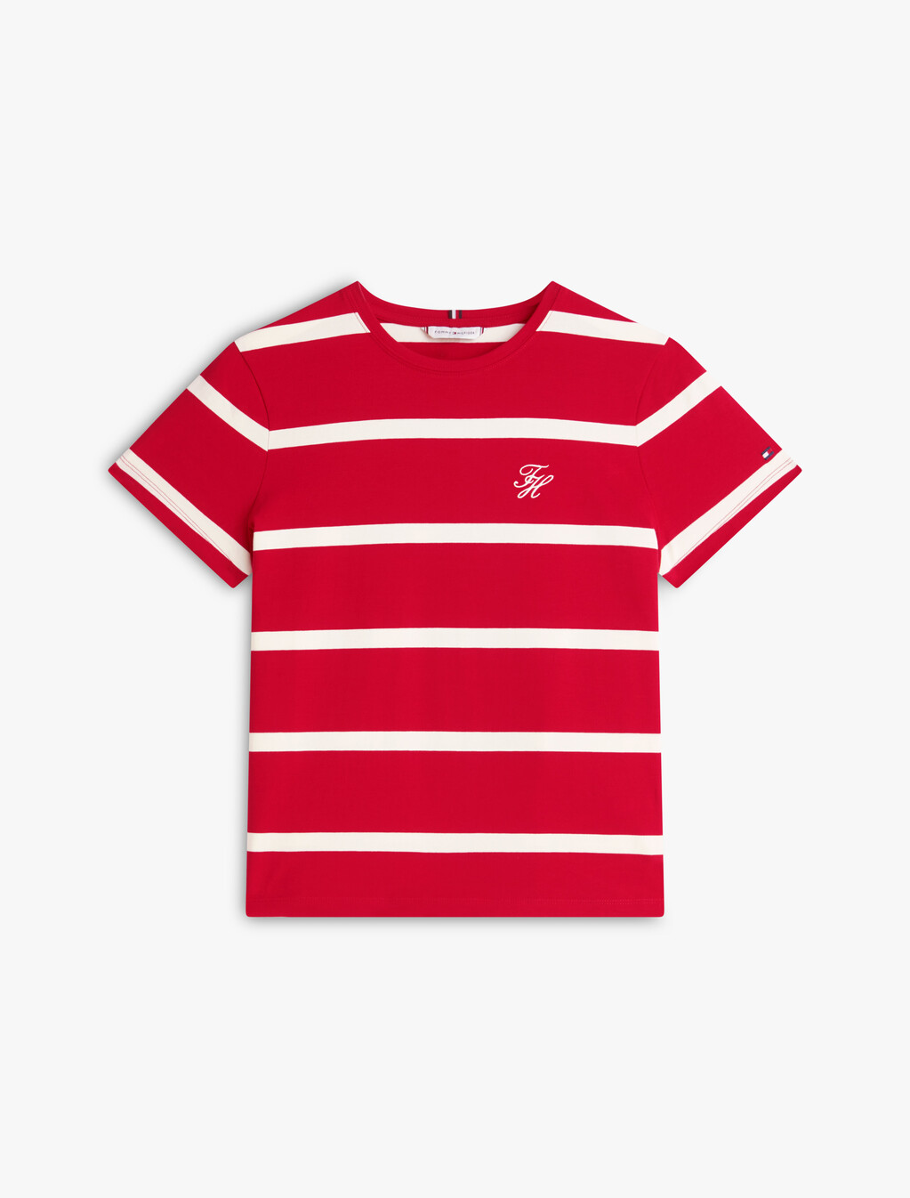 Logo Embroidery Jersey Crew Neck T-Shirt, Primary Red / Calico Stp, hi-res