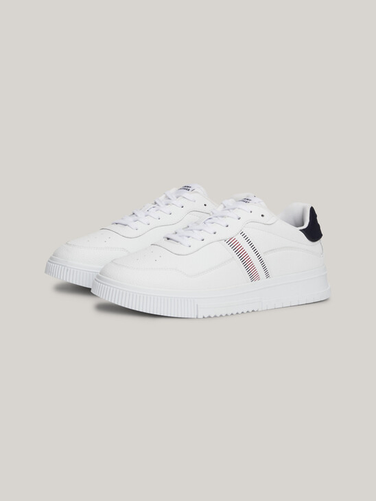 Signature Tape Textured Leather Trainers