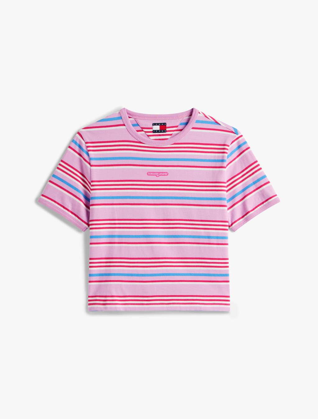 Script Logo Stripe T-Shirt, Carnival Pink / Stripe, hi-res