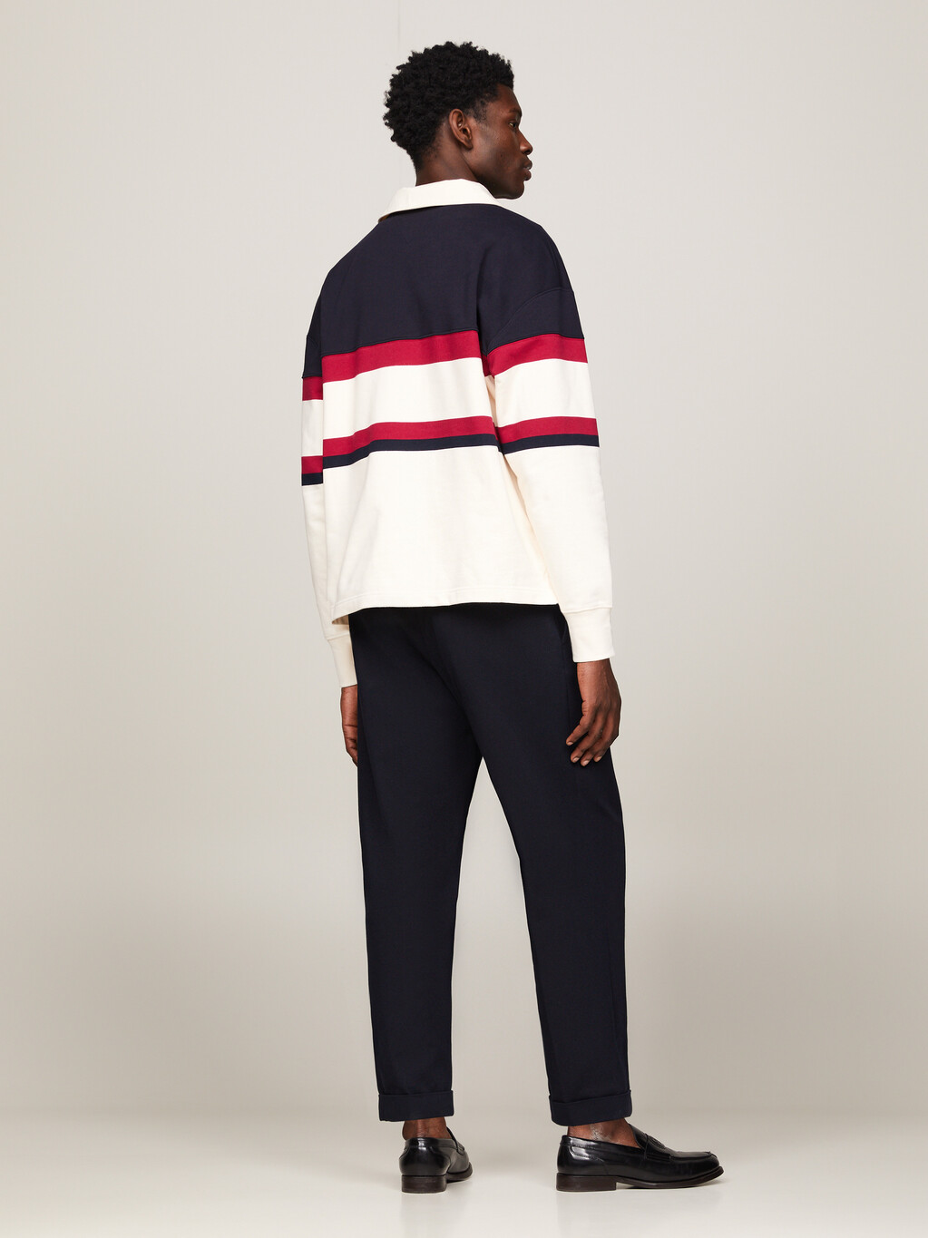 Hilfiger Monotype Colour-Blocked Rugby Jumper, Calico, hi-res