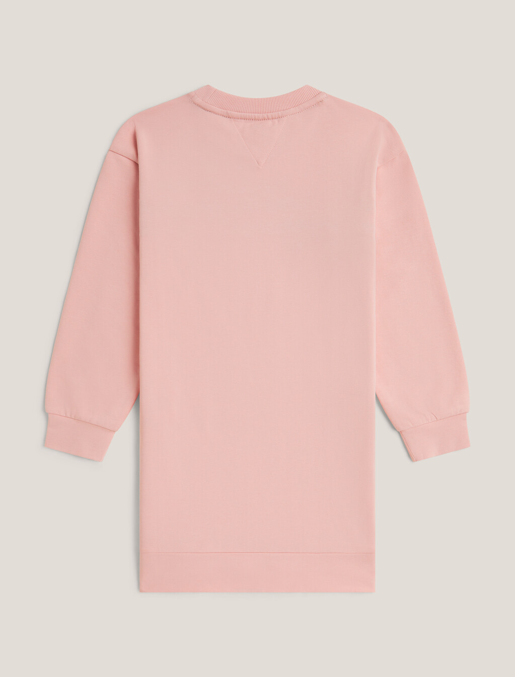 Girls Rib Knit Insert Crewneck Sweatshirt Dress, Soft Rose, hi-res