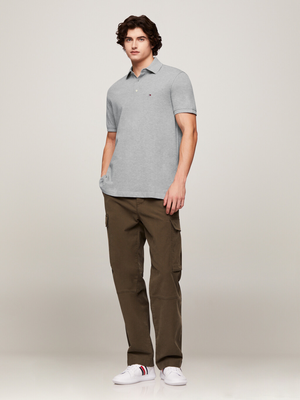 1985 Collection Slim Fit Polo, Light Grey Heather, hi-res