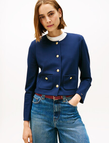 Ponte Gold Button Jacket, Dark Night Navy, hi-res