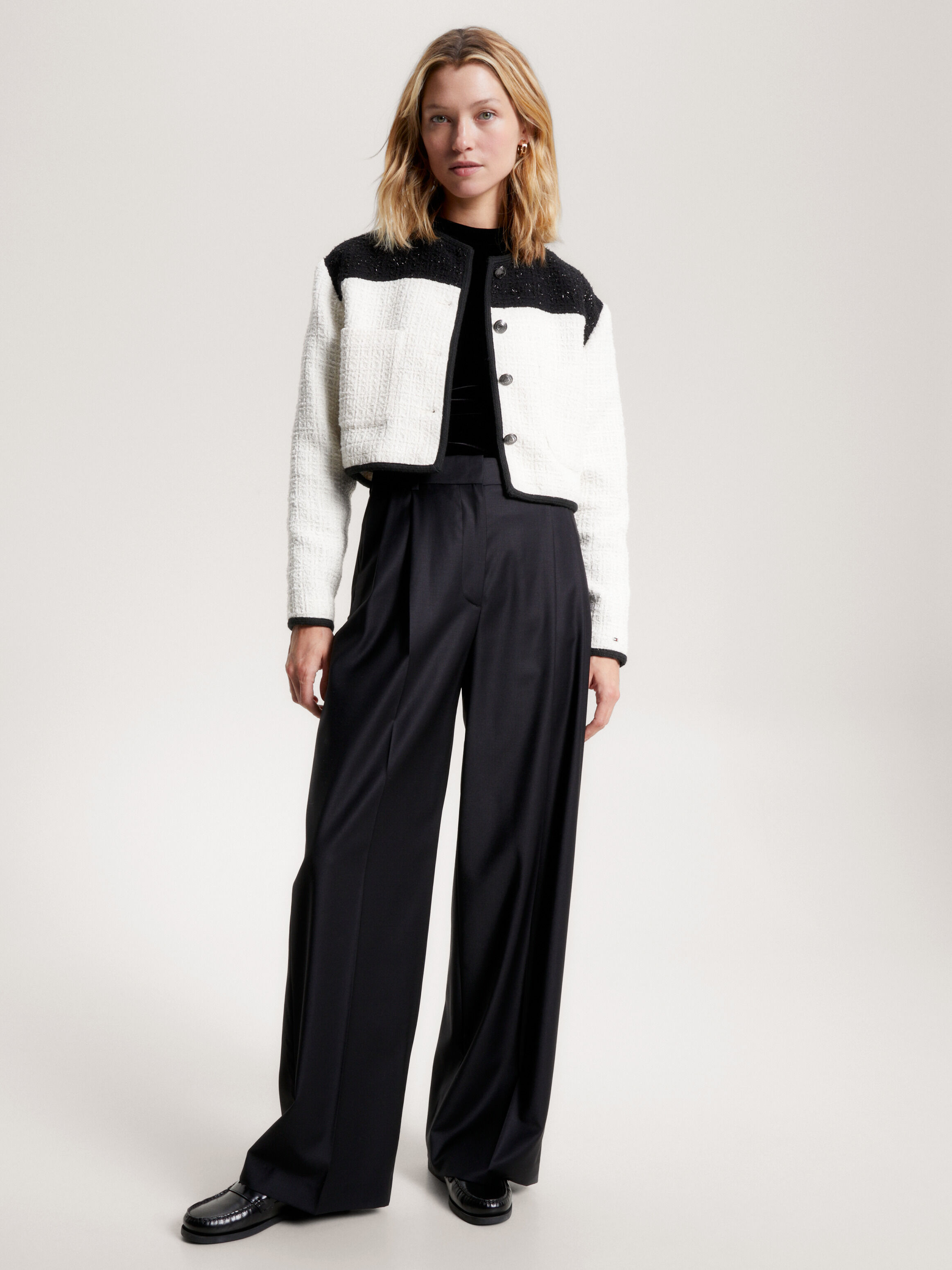 Wide Leg Pleated Wool Pants black Tommy Hilfiger Hong Kong