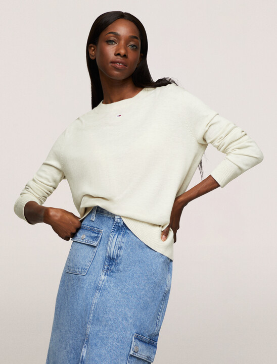 Essential Crewneck Cotton Viscose Sweater