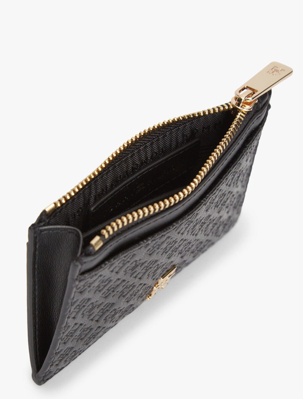 Hilfiger Icon Debossed Credit Card Holder, Black, hi-res