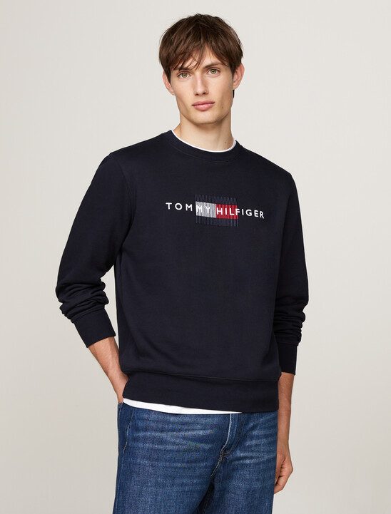 Logo Embroidery Crew Neck Sweatshirt