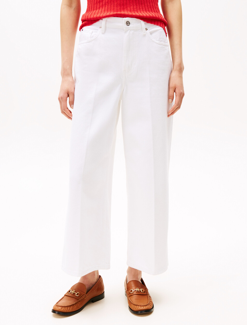 High Rise Wide Leg Ankle Jeans, Th Optic White, hi-res
