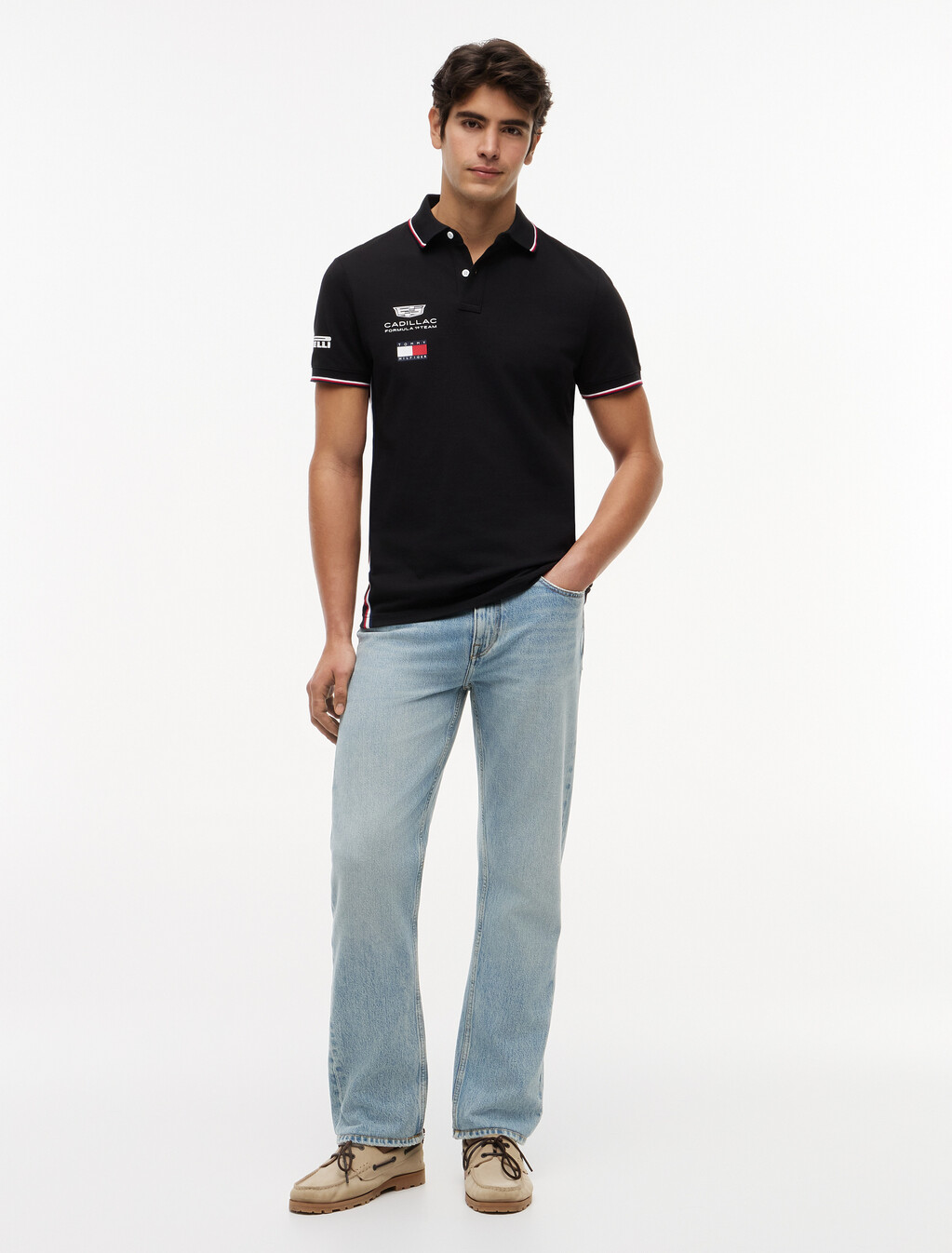 TH x Cadillac Formula 1&reg; 車隊復刻版 Polo 衫, Black, hi-res