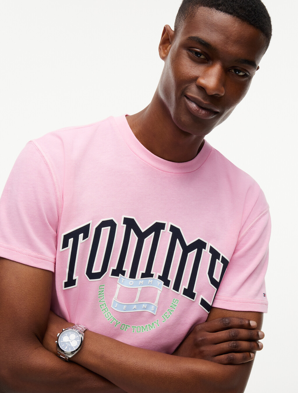 Varsity Logo Jersey T-Shirt, Rose Tea, hi-res
