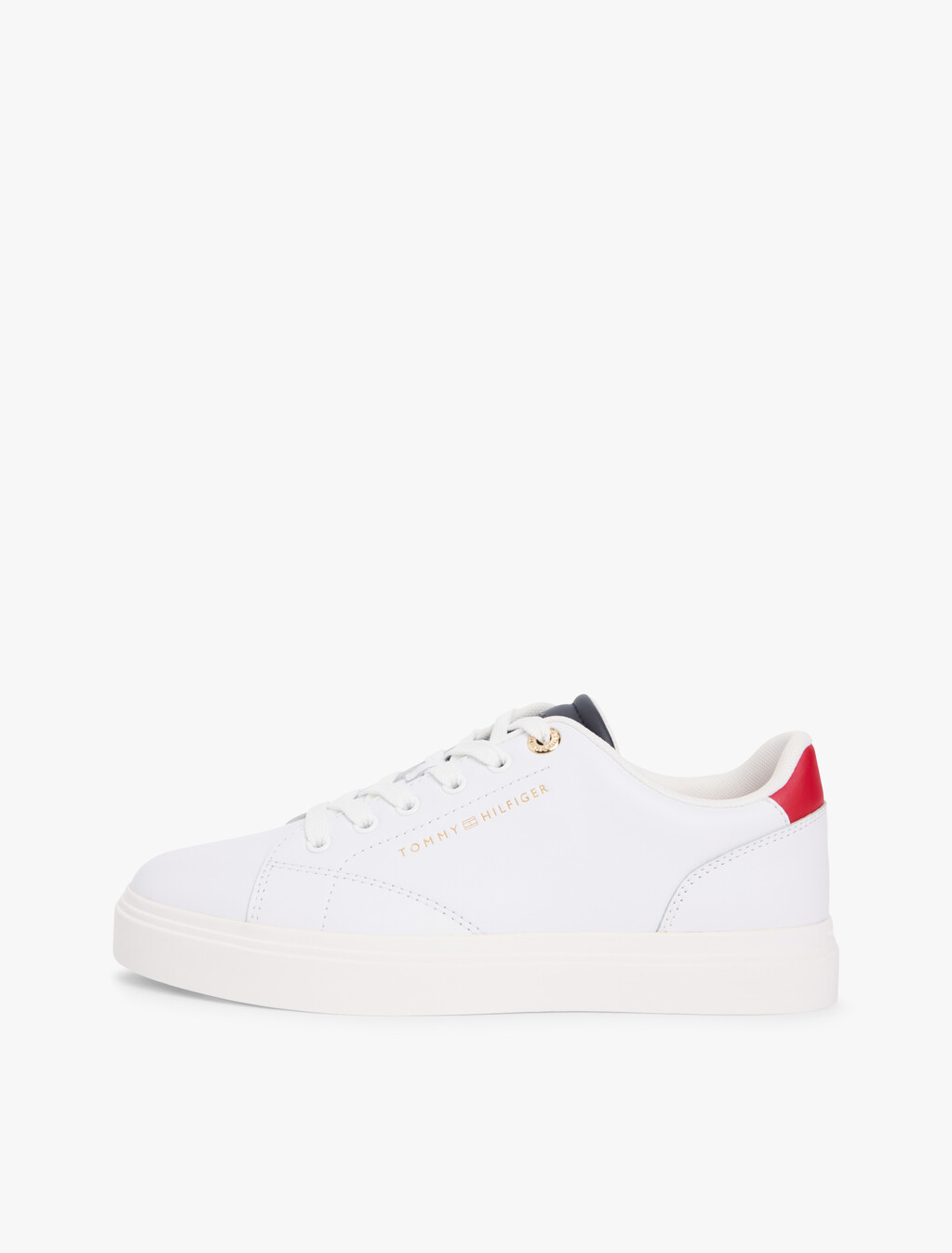 Leather Metallic Logo Cupsole Trainers, Rwb, hi-res