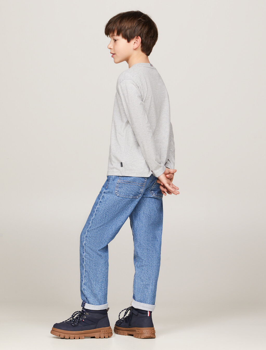 標誌長袖 T 恤, Light Grey Heather, hi-res