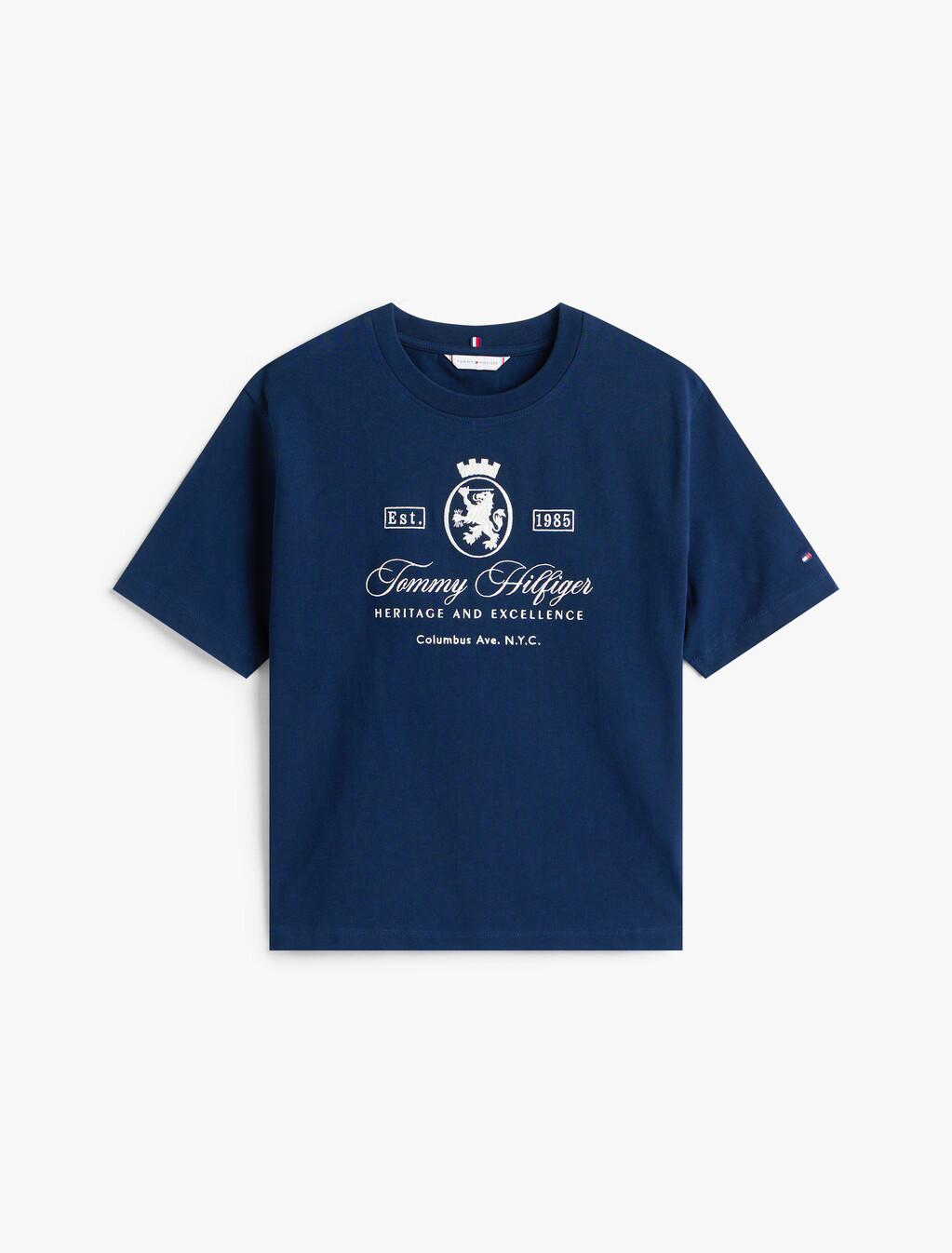徽章刺繡寬版 T 恤, Dark Night Navy, hi-res