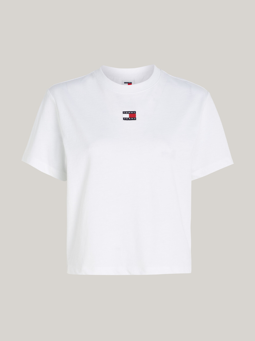 徽章經典寬鬆平紋 T 恤, White, hi-res